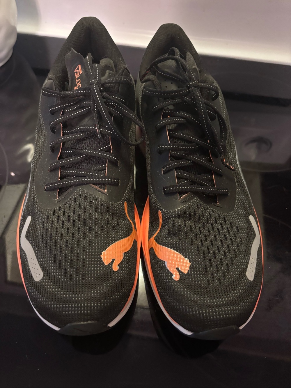 Puma Men's Black and Orange Athletic Running Shoes